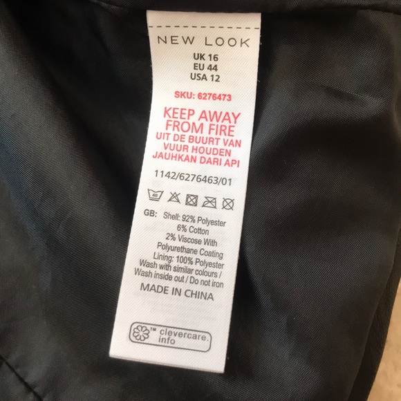 New Look ASOS Black Cropped Leather Jacket - Picture 5 of 12